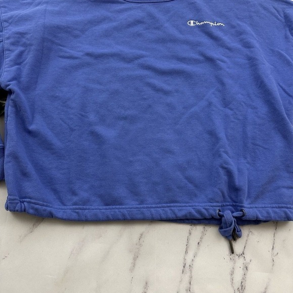 Champion Womens Cropped Pullover Sweatshirt Size M Periwinkle Purple Lounge - Picture 5 of 12